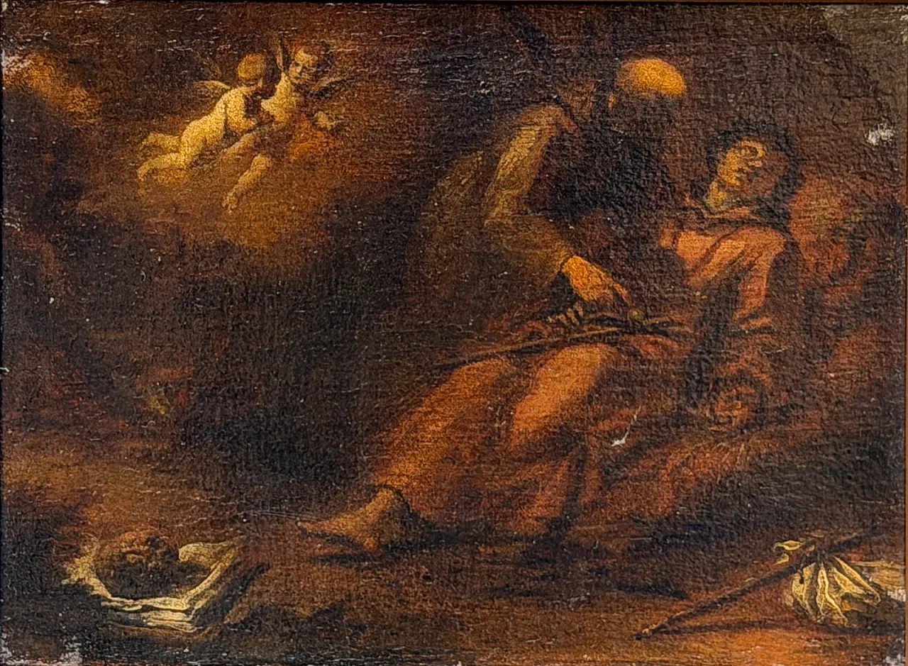 Olio su tela, estasi di San Francesco, scuola di Morazzone, '800 1