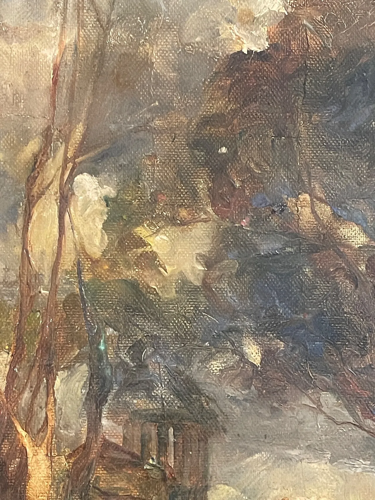 Olio su tela, concerto all'aperto, G. Rivaroli, '800 6