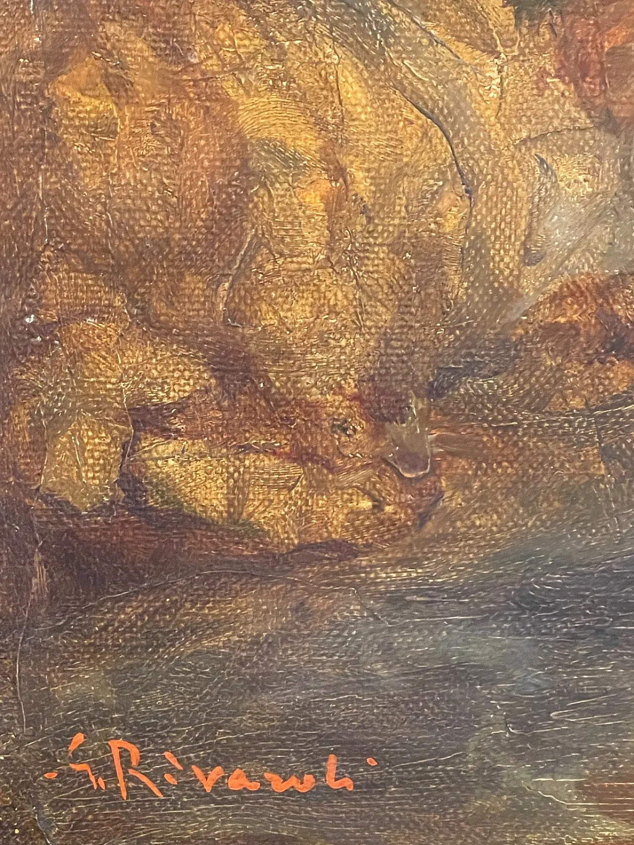 Olio su tela, concerto all'aperto, G. Rivaroli, '800 7