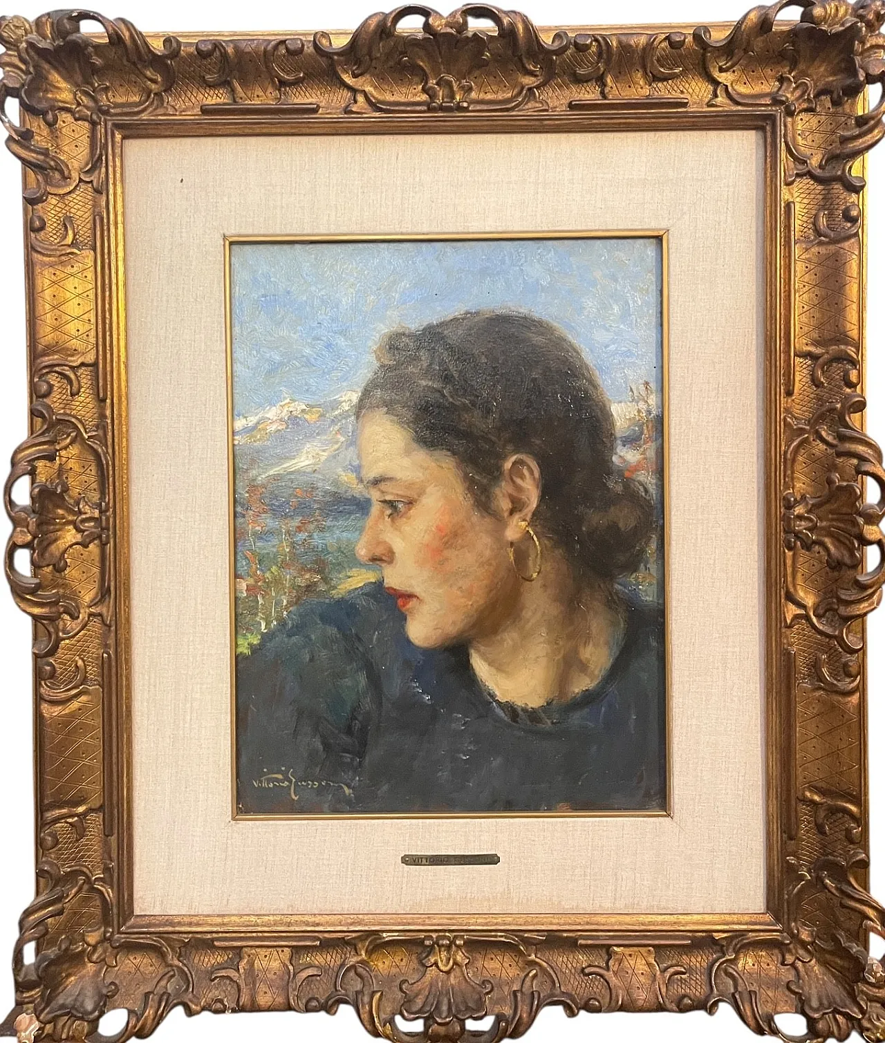 Ritratto di donna di Vittorio Gussoni, olio su tela, '800 1