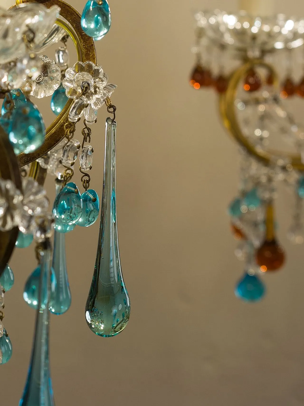 Lampada da parete a cinque luci in ferro battuto, anni '70 6