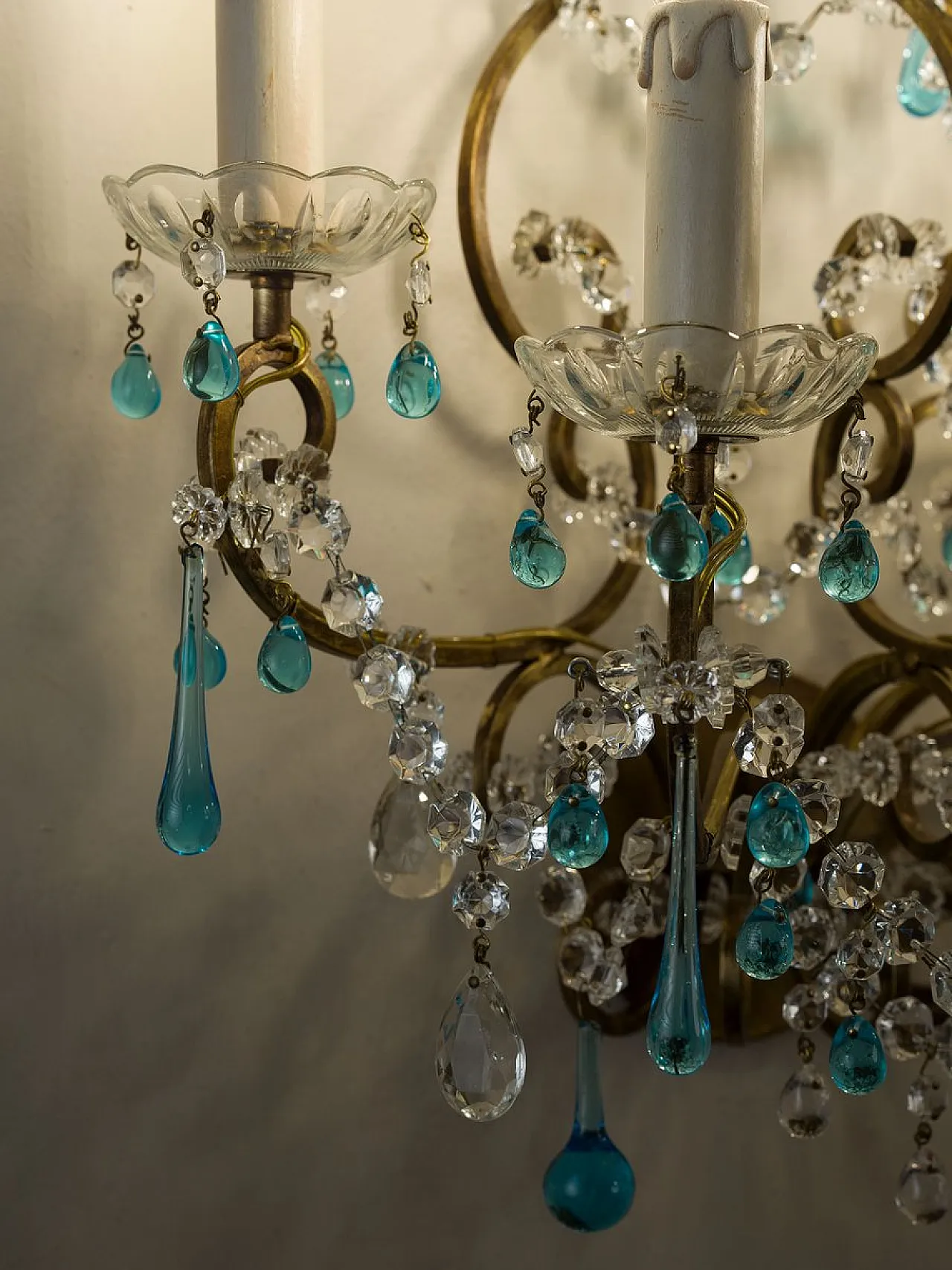 Lampada da parete a cinque luci in ferro battuto, anni '70 10