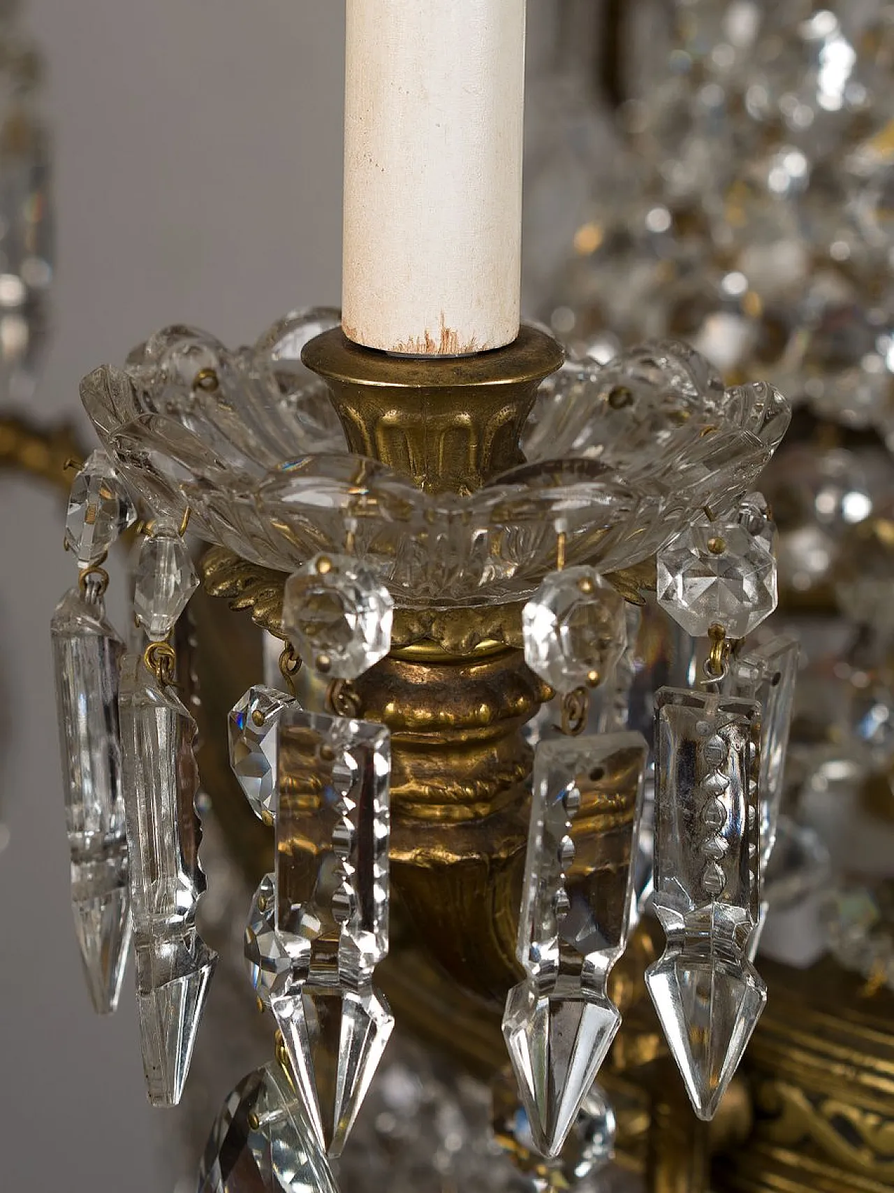 Lampadario in cristallo con perline, anni '20 11