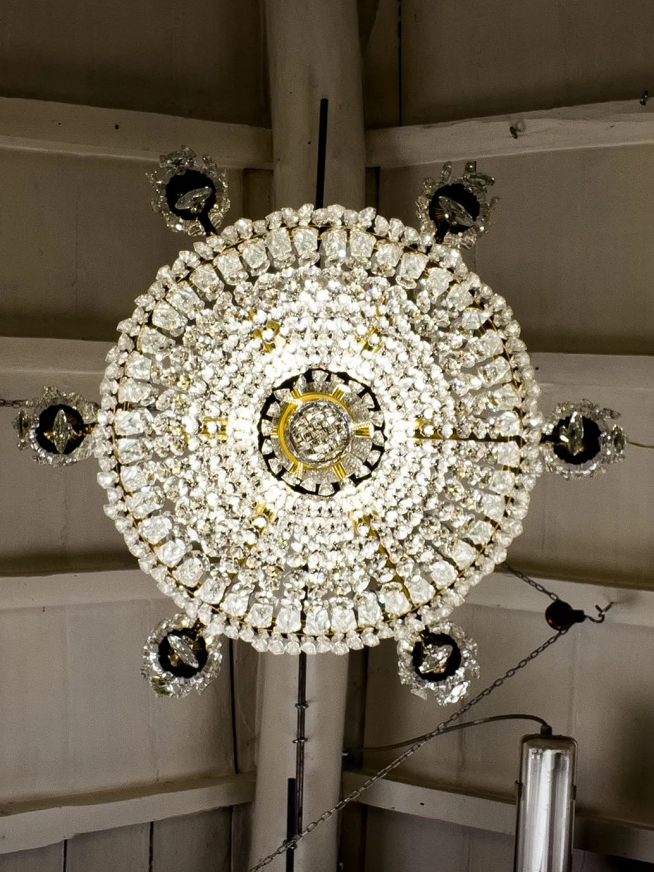 Lampadario in cristallo con perline, anni '20 15