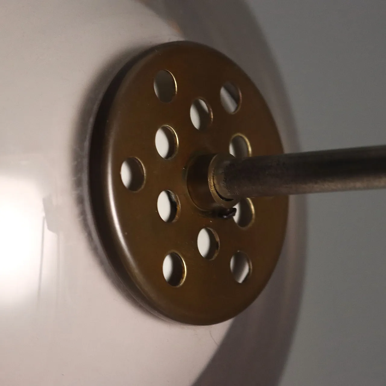 Lampada da terra in ottone, metallo e alluminio, '900 5