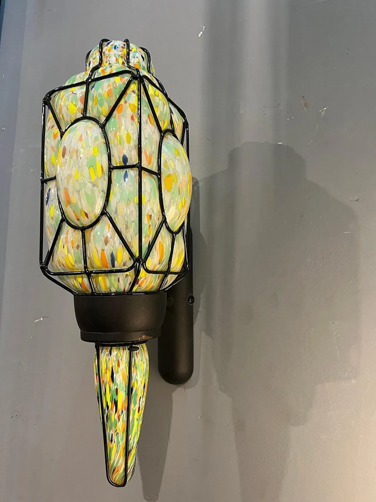 Lampada da parete da collezione in vetro di Murano, anni '70 5