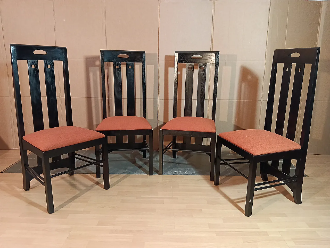 4 834 chairs in Rust by Charles R. Mackintosh for Alivar, 1990s 2