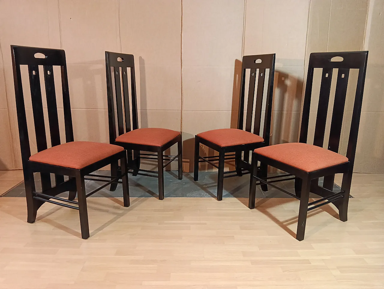 4 834 chairs in Rust by Charles R. Mackintosh for Alivar, 1990s 3