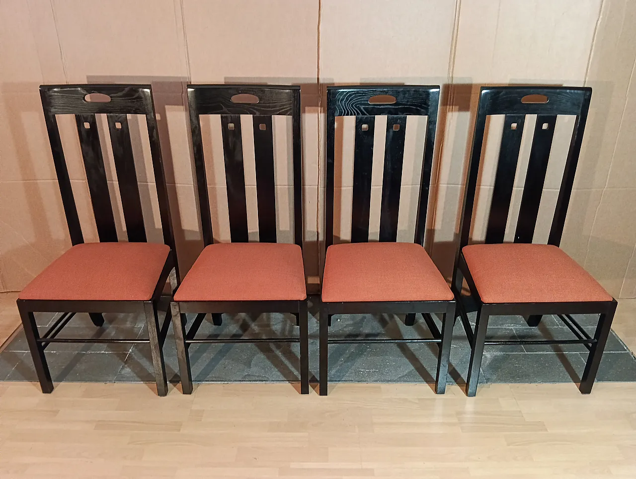 4 834 chairs in Rust by Charles R. Mackintosh for Alivar, 1990s 4
