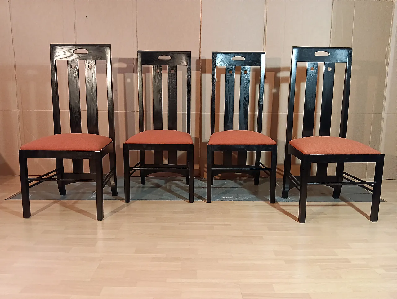 4 834 chairs in Rust by Charles R. Mackintosh for Alivar, 1990s 5