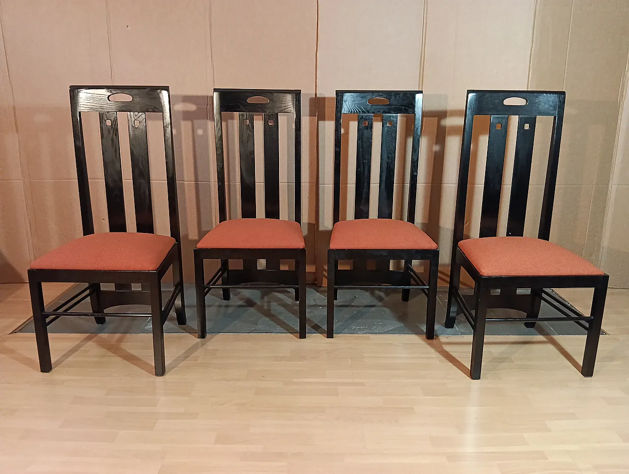 4 834 chairs in Rust by Charles R. Mackintosh for Alivar, 1990s 6