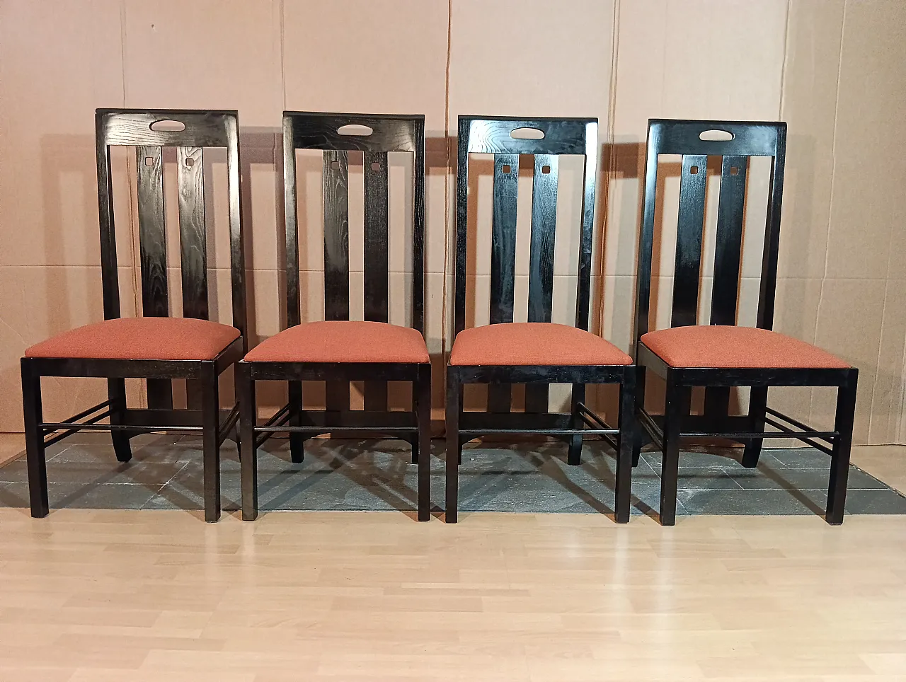 4 834 chairs in Rust by Charles R. Mackintosh for Alivar, 1990s 7