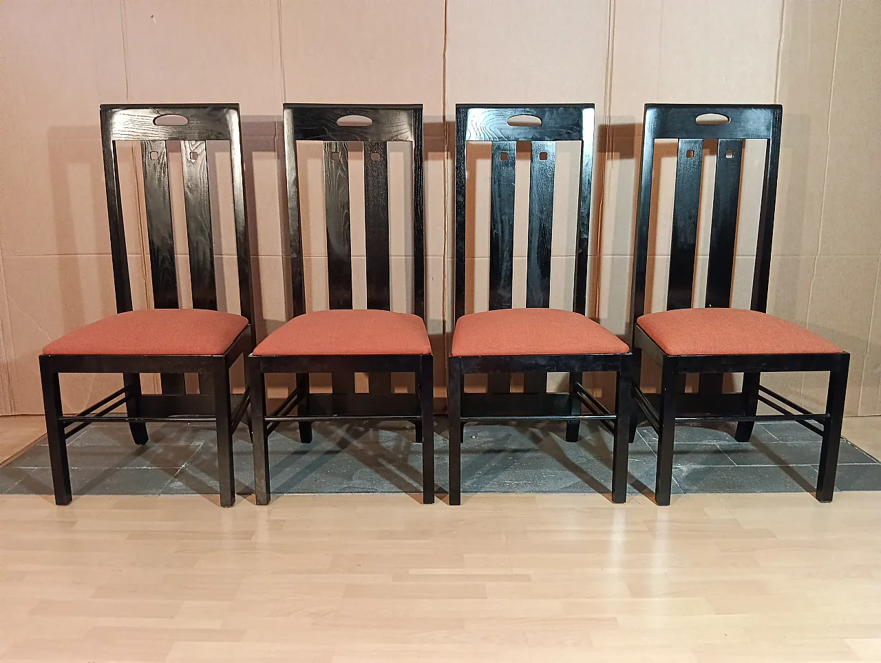 4 834 chairs in Rust by Charles R. Mackintosh for Alivar, 1990s 8