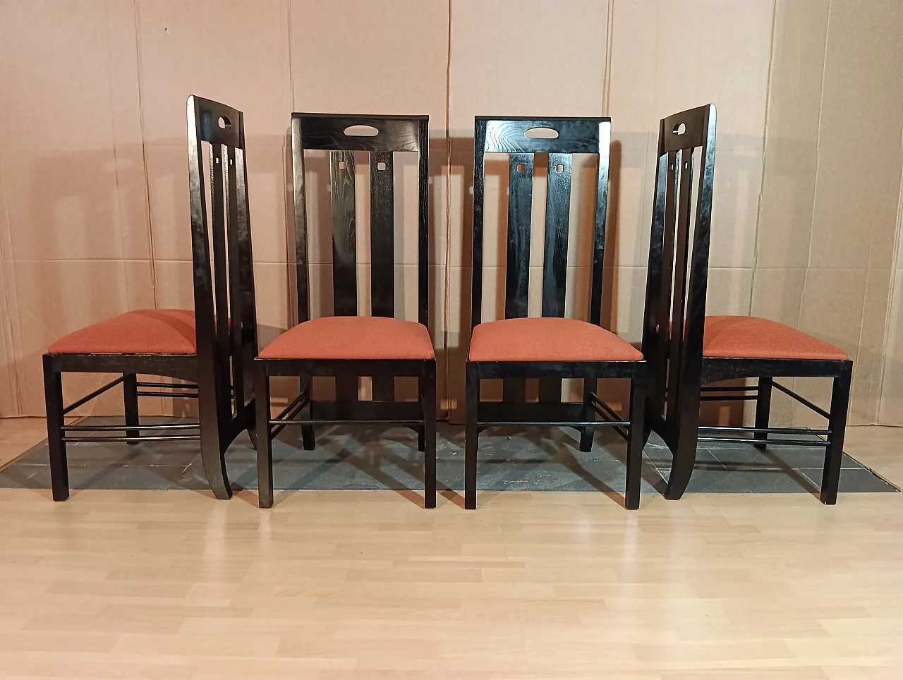 4 834 chairs in Rust by Charles R. Mackintosh for Alivar, 1990s 9