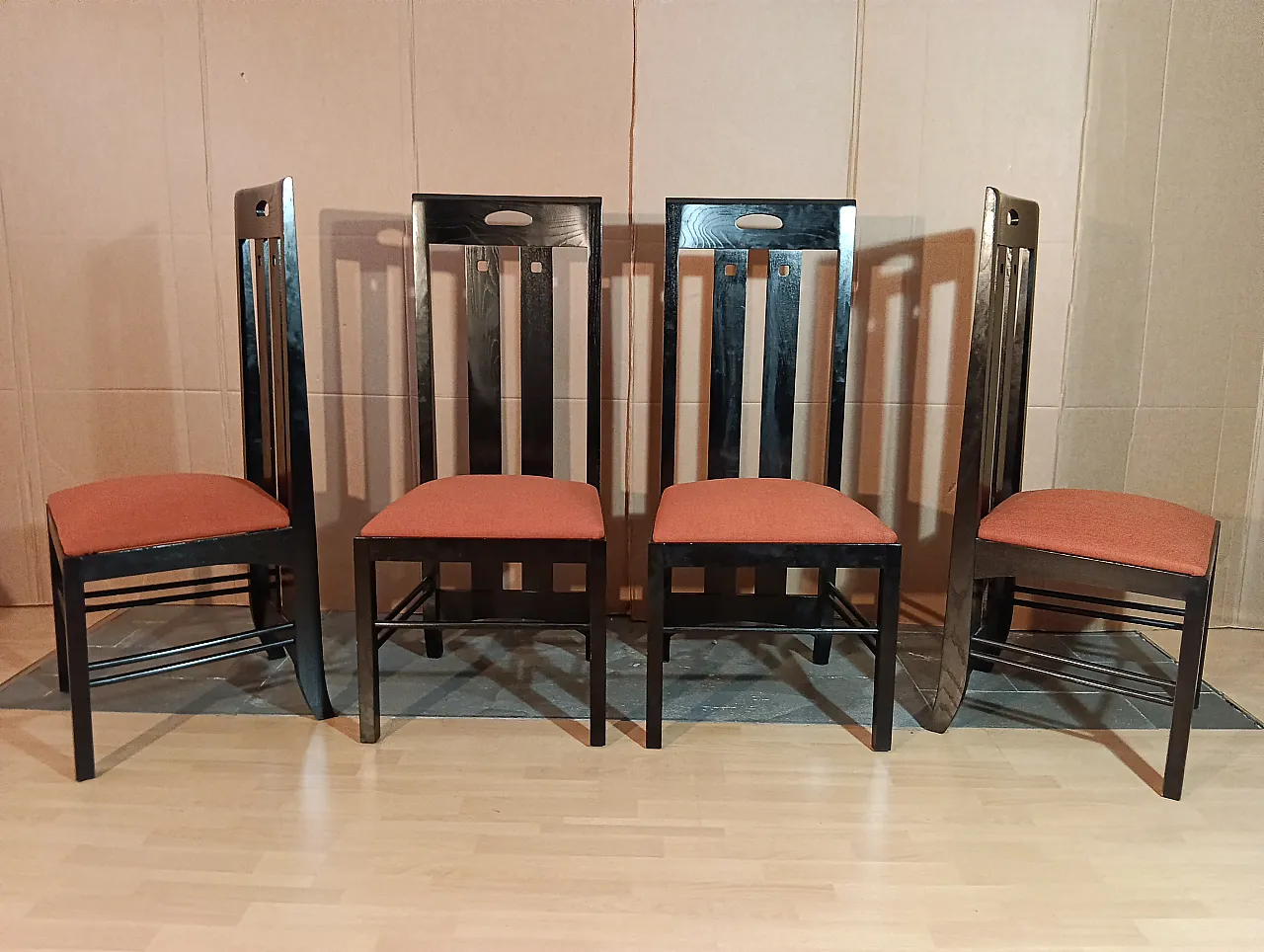 4 834 chairs in Rust by Charles R. Mackintosh for Alivar, 1990s 10
