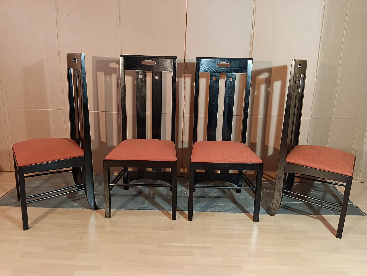 4 834 chairs in Rust by Charles R. Mackintosh for Alivar, 1990s 11
