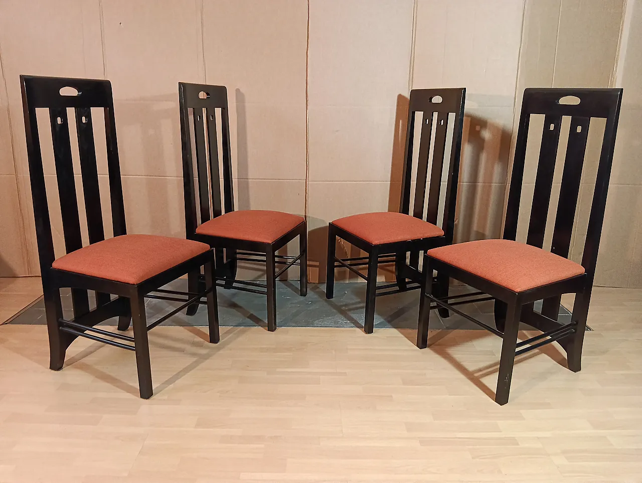 4 834 chairs in Rust by Charles R. Mackintosh for Alivar, 1990s 12