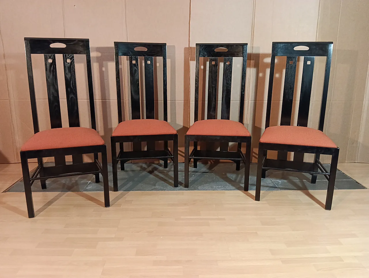 4 834 chairs in Rust by Charles R. Mackintosh for Alivar, 1990s 13