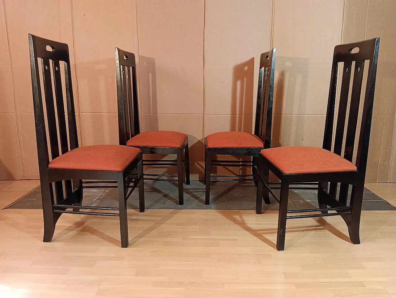 4 834 chairs in Rust by Charles R. Mackintosh for Alivar, 1990s 14