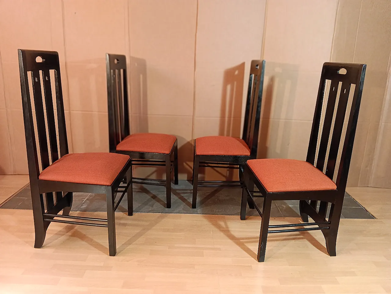 4 834 chairs in Rust by Charles R. Mackintosh for Alivar, 1990s 15