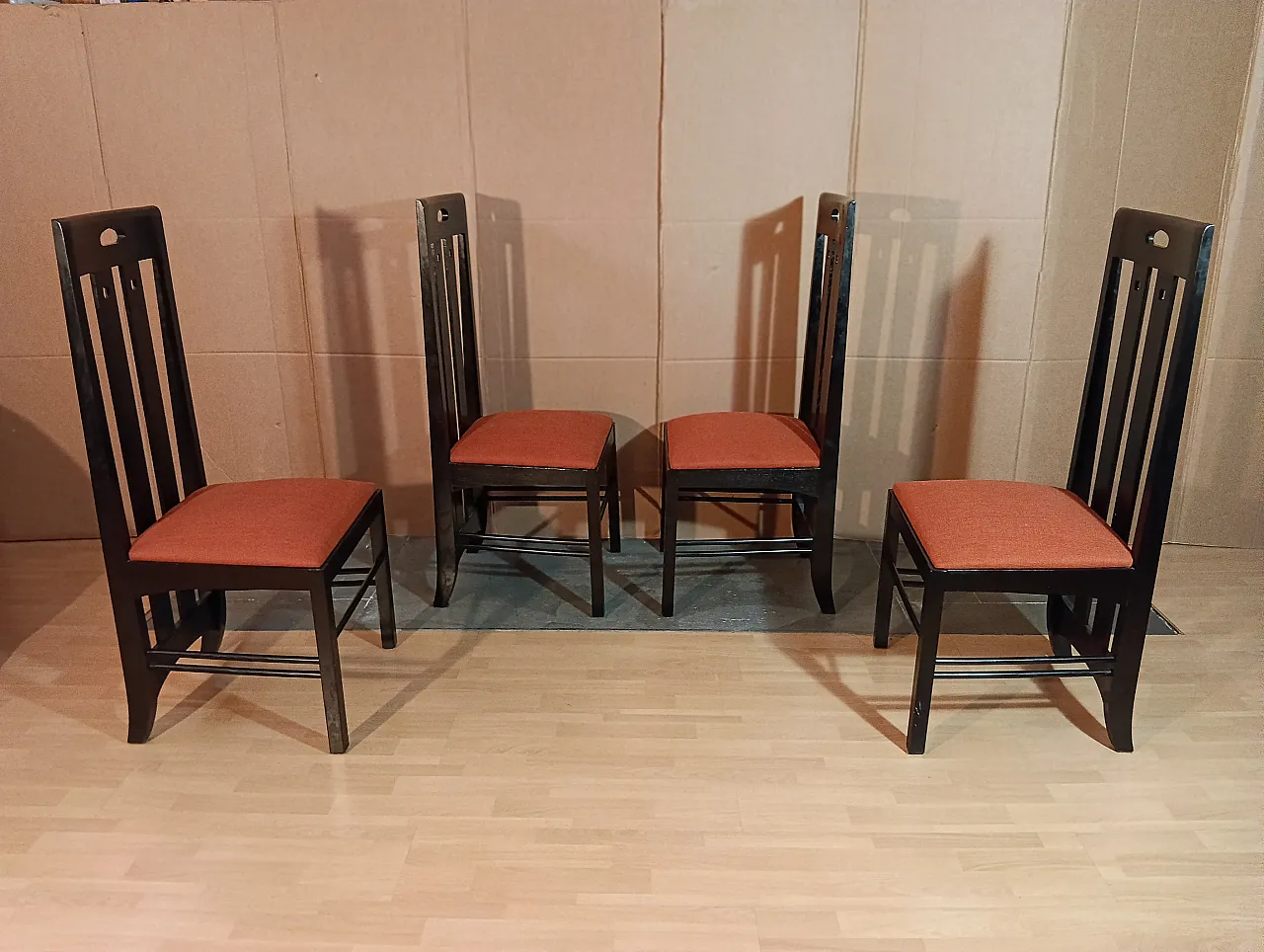 4 834 chairs in Rust by Charles R. Mackintosh for Alivar, 1990s 16