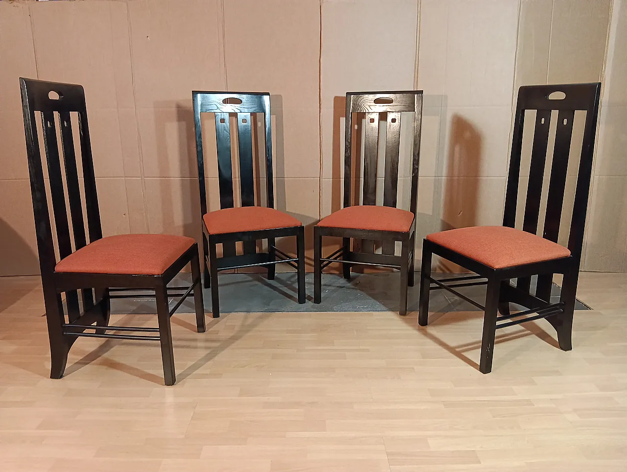 4 834 chairs in Rust by Charles R. Mackintosh for Alivar, 1990s 17