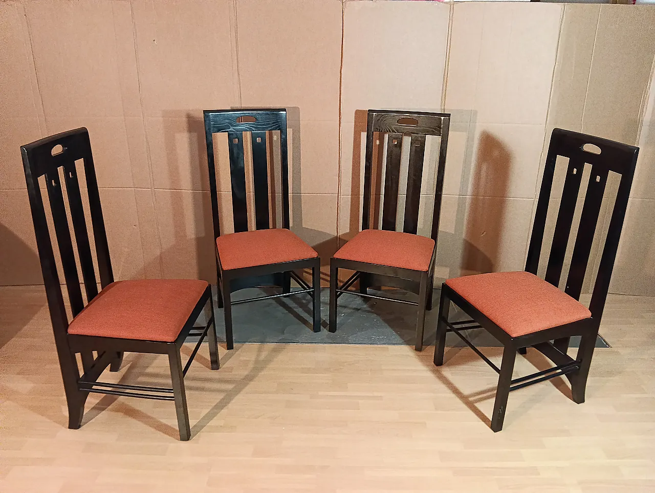 4 834 chairs in Rust by Charles R. Mackintosh for Alivar, 1990s 18