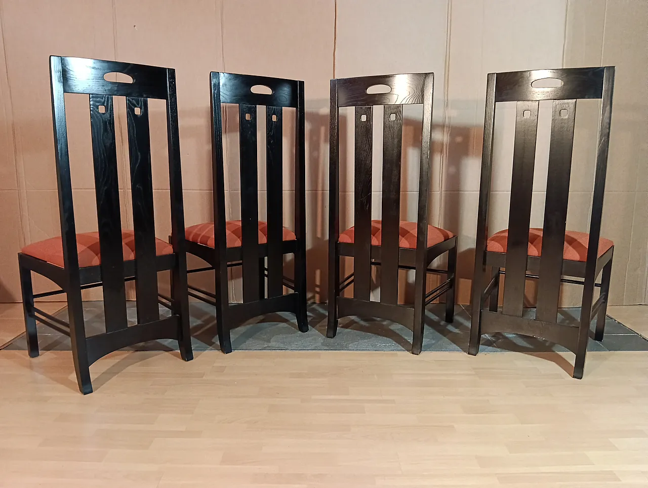 4 834 chairs in Rust by Charles R. Mackintosh for Alivar, 1990s 19