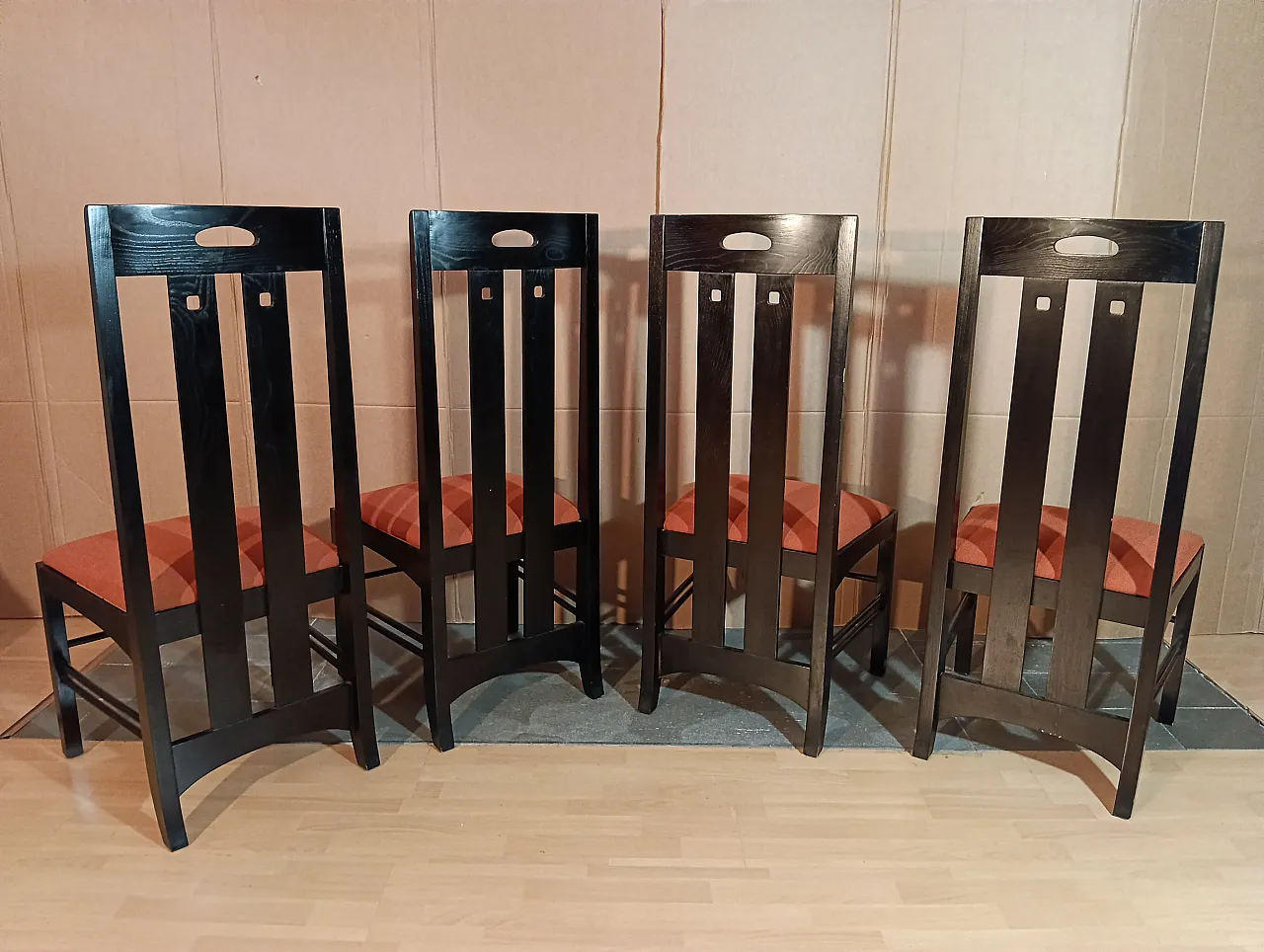 4 834 chairs in Rust by Charles R. Mackintosh for Alivar, 1990s 20