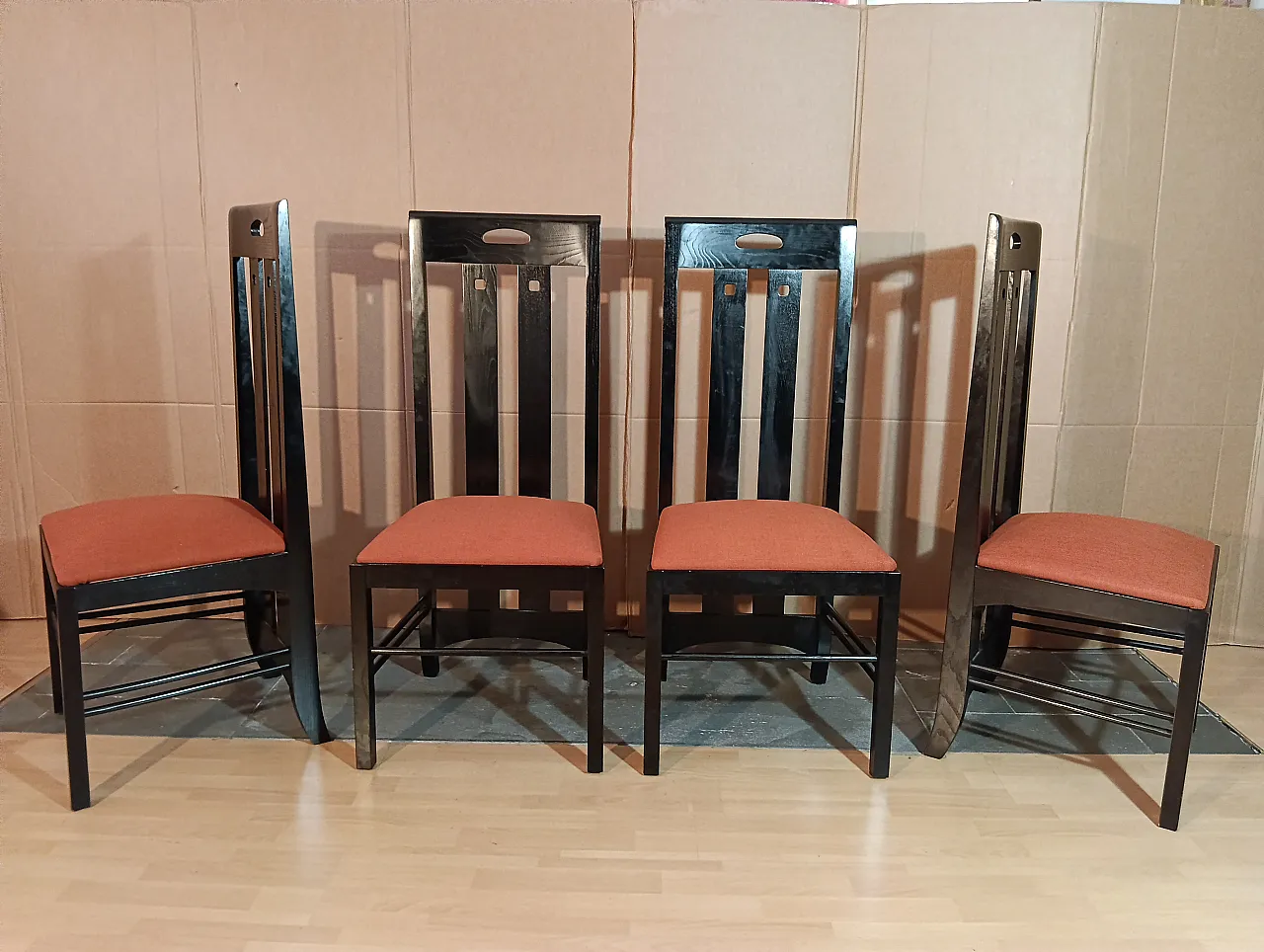 4 834 chairs in Rust by Charles R. Mackintosh for Alivar, 1990s 21