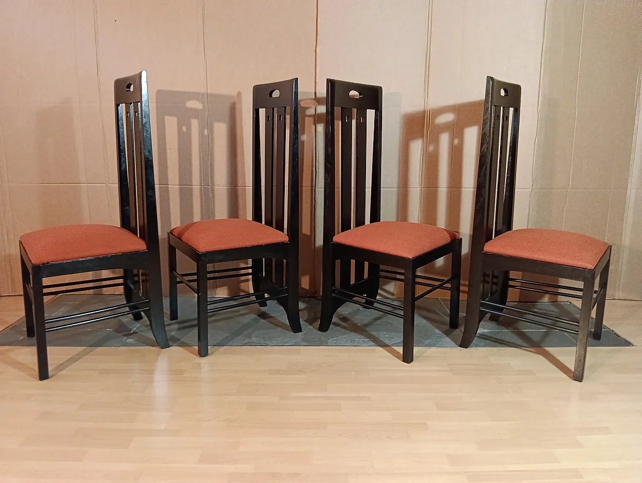 4 834 chairs in Rust by Charles R. Mackintosh for Alivar, 1990s 23