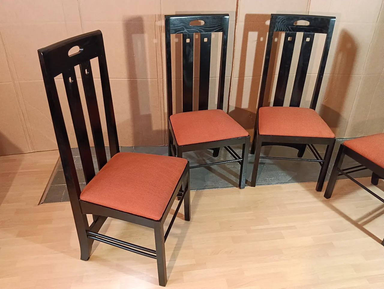 4 834 chairs in Rust by Charles R. Mackintosh for Alivar, 1990s 89