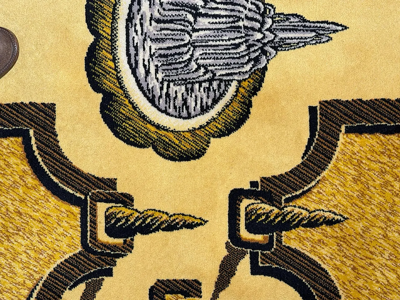Fornasetti tappeto surrealista Giardini all'italiana giallo nero, '900 13