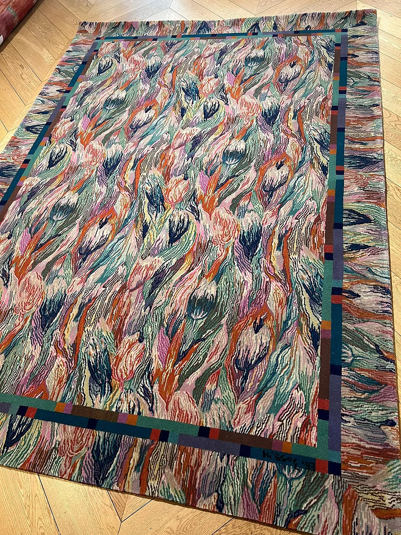 Handmade rug by Missoni, decor Tulip, 1990s 9