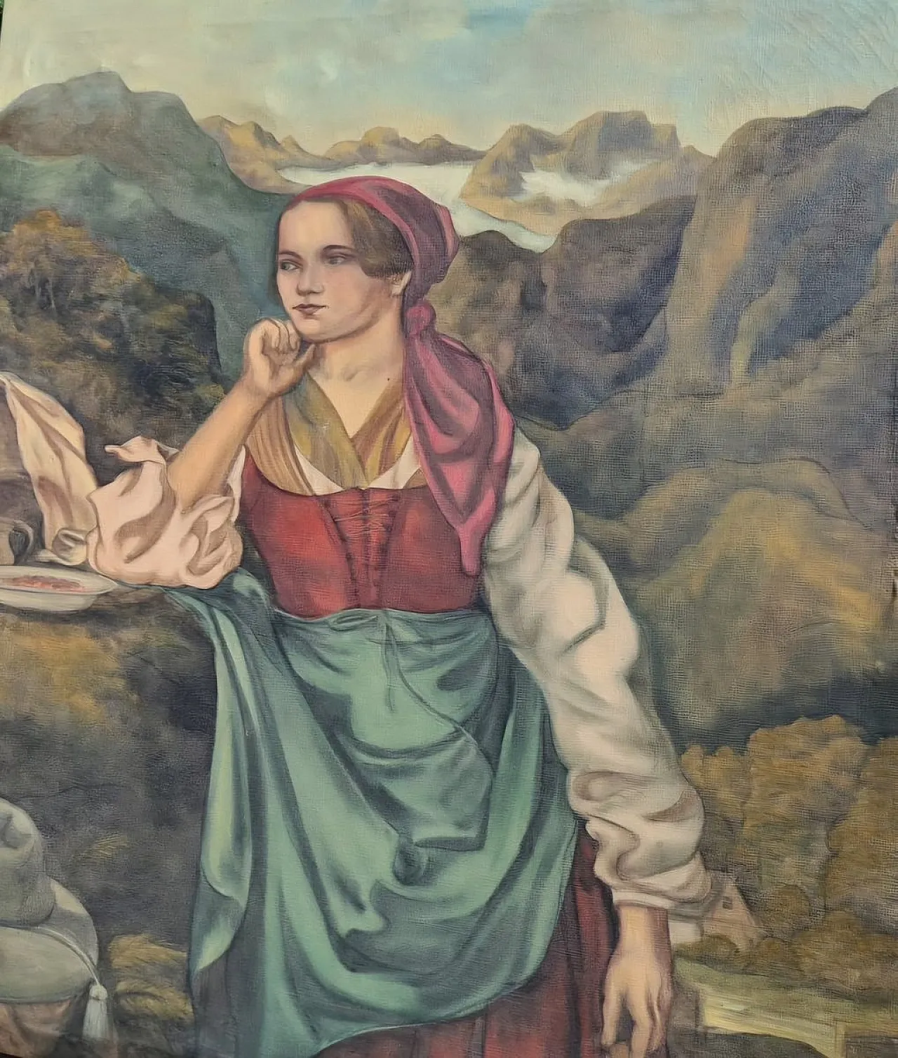 Genre Scene of Lady, Munich School, Oil on Canvas, late 19th Century 2