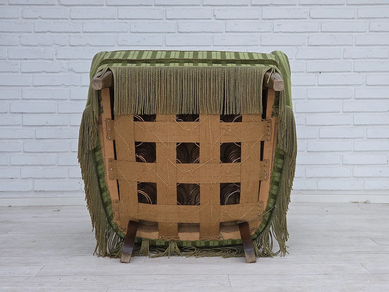 Danish armchair, green velour, 1960s 18