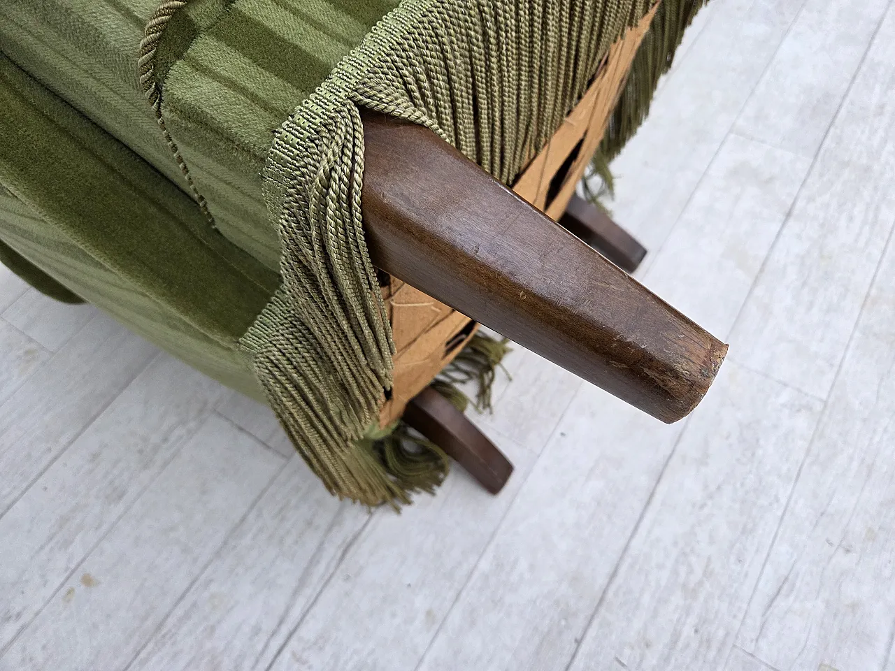 Danish armchair, green velour, 1960s 19