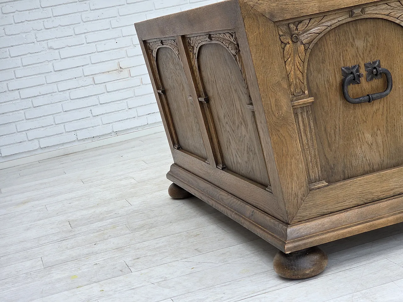 Danish 2-seater sofa striped green wool, 1950s 11