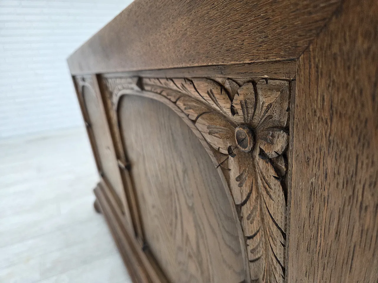 Danish 2-seater sofa striped green wool, 1950s 12