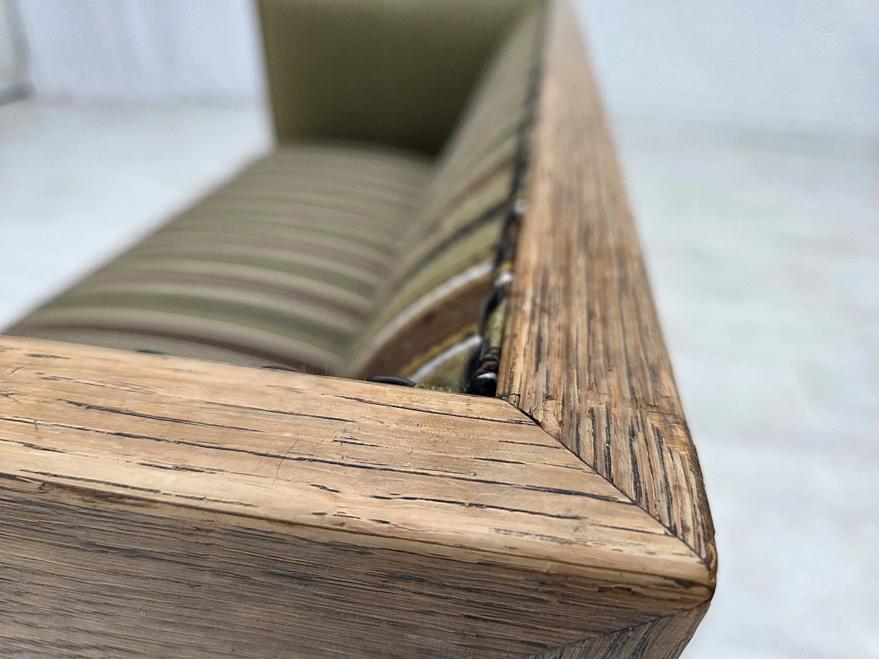 Danish 2-seater sofa striped green wool, 1950s 18