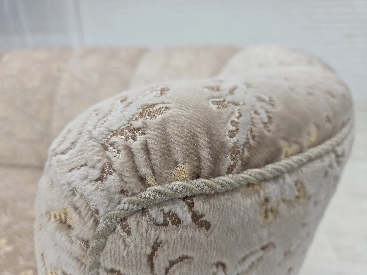 Danish 2-seater Banana sofa, velour, oak wood, 1970s 5