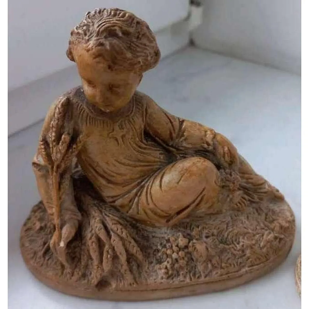 Pair of Pastoral Shepherd Figurines, Terracotta Patinated, 19th c. 3