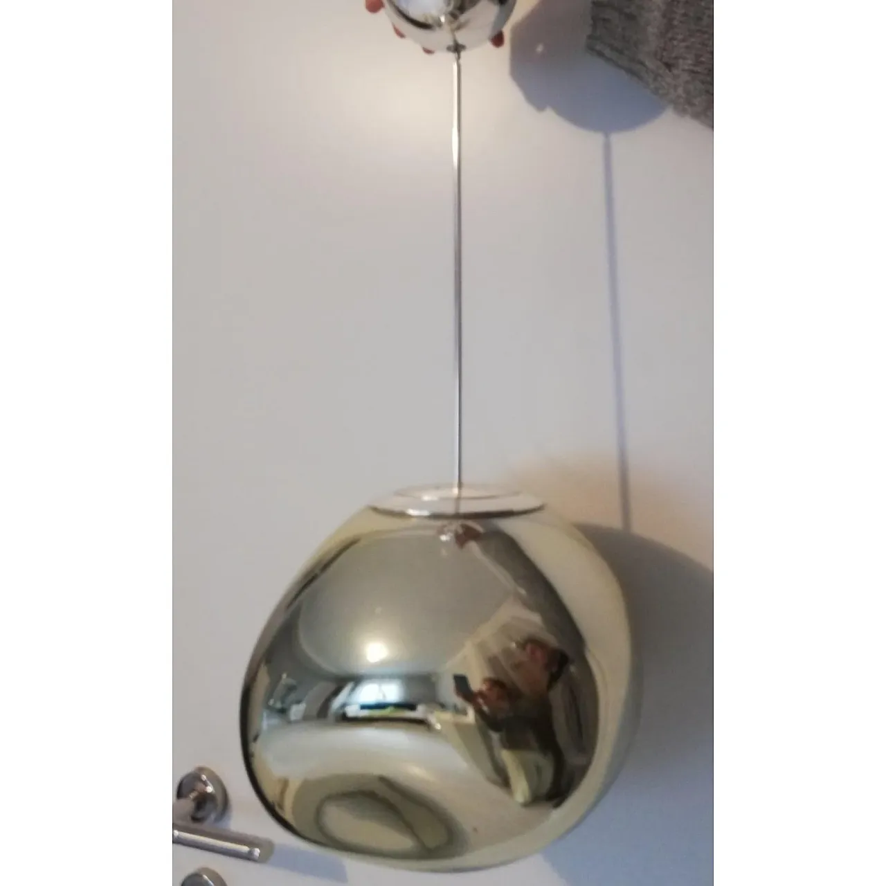 Mirrored Chrome Pendant Lamp by Tom Dixon, 80s 3