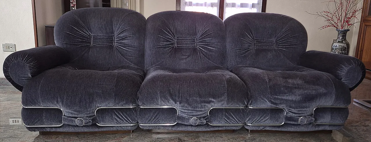 Salotto Space Age Divano 3 Posti e 2 Poltrone, anni '70 1