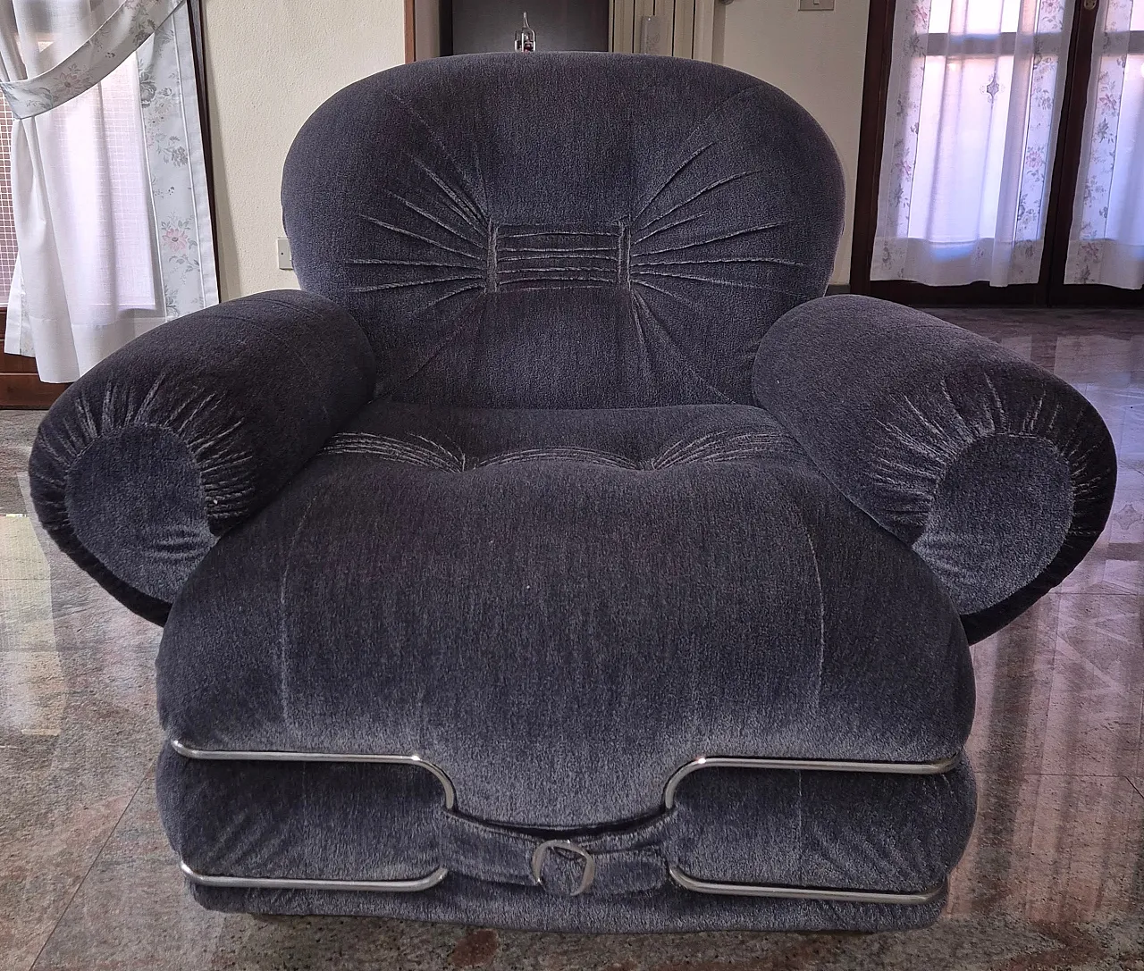 Salotto Space Age Divano 3 Posti e 2 Poltrone, anni '70 4