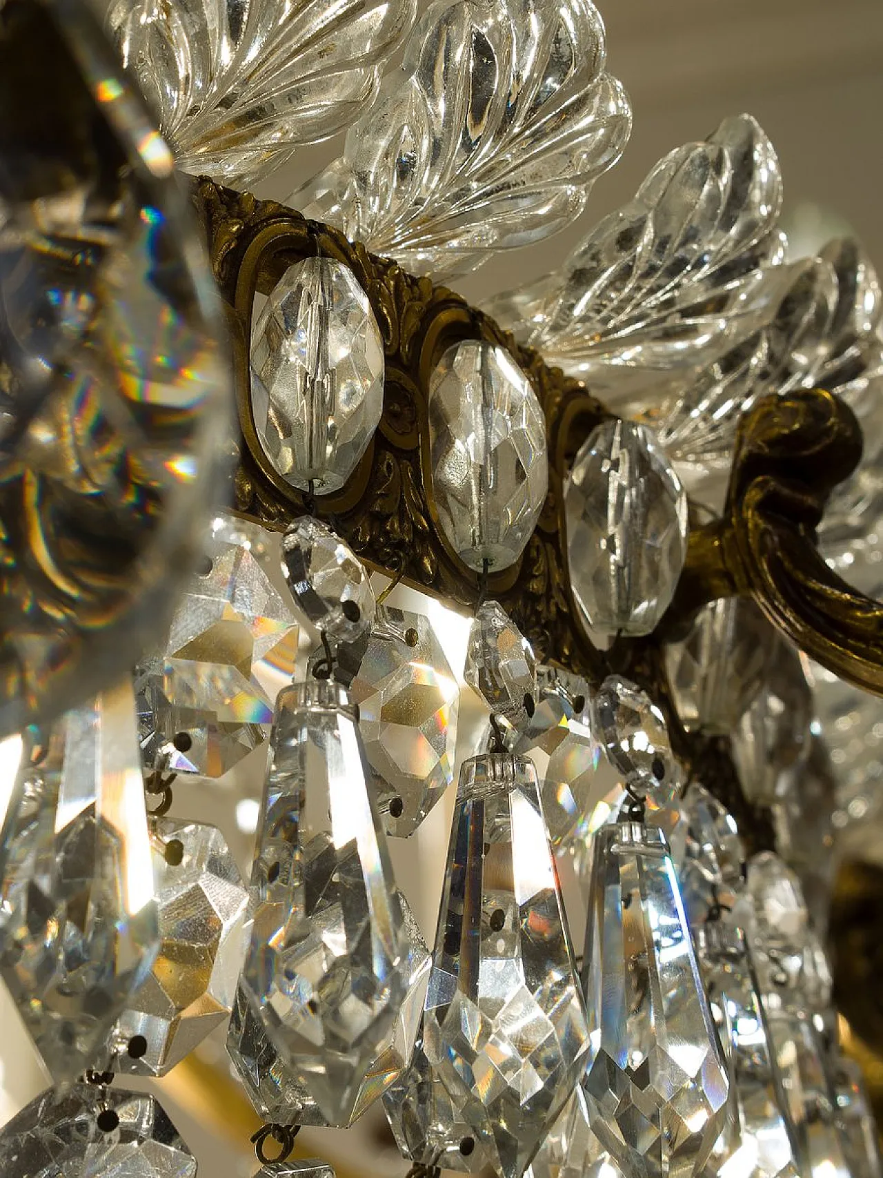 Lampadario a mongolfiera ovale in cristallo a 16 luci impero, '800 4