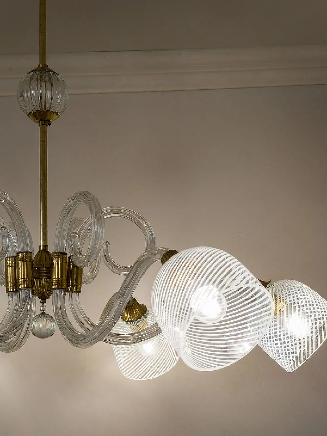 Lampadario in vetro di Murano soffiato di Ercole Barovier, anni '30 8