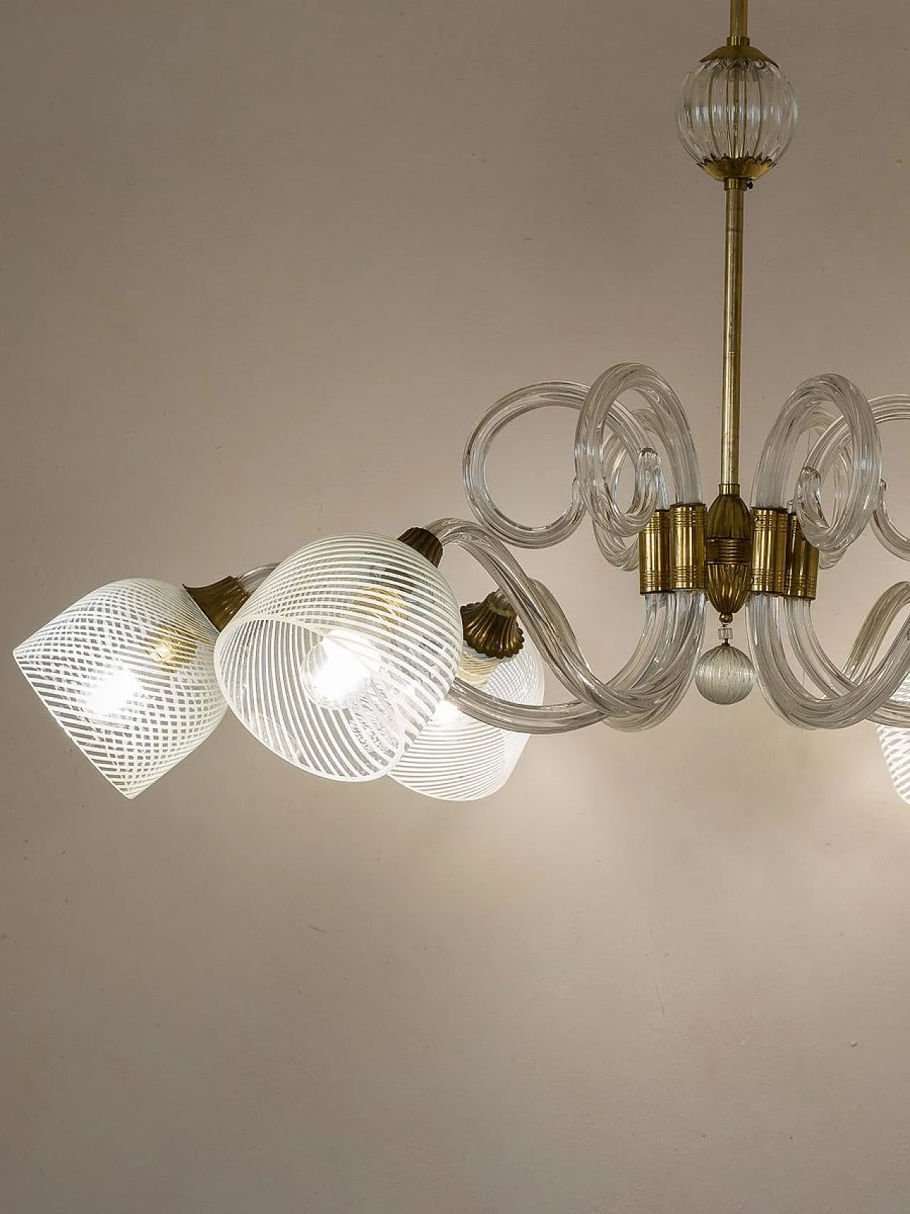 Lampadario in vetro di Murano soffiato di Ercole Barovier, anni '30 11