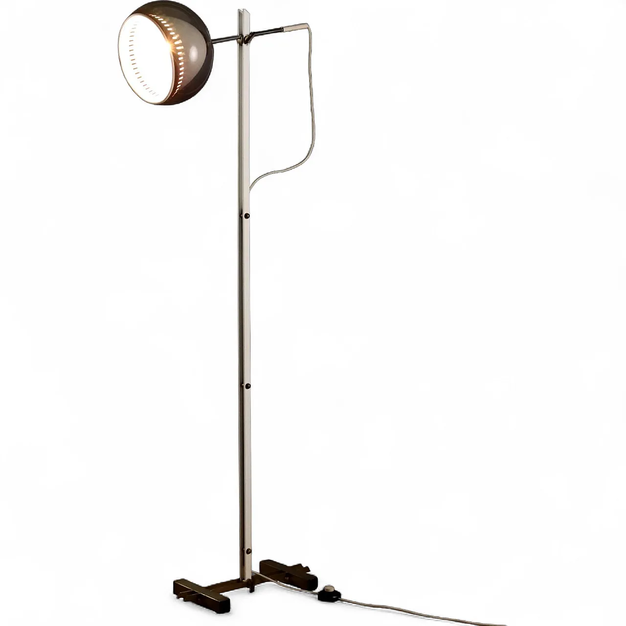 Lampada da terra in ottone, metallo e alluminio, '900 11