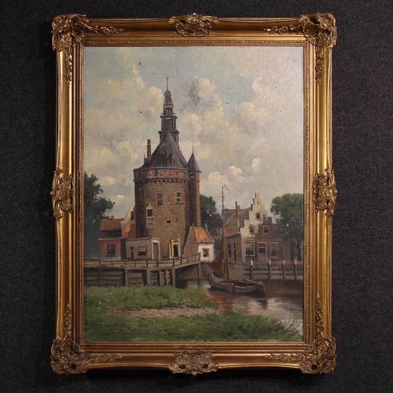 Dutch painting view of the city of Hoorn, 20th century 1